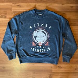 Disney Big Hero 6 Baymax San Fransokyo Graphic Crewneck Sweater